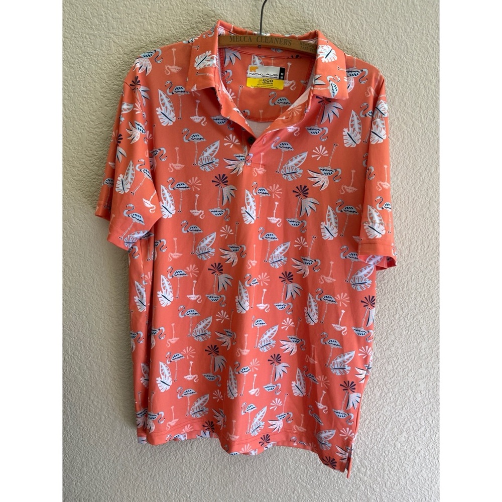 Nicklaus Flamingo Polo Shirt Men’s Size Medium
